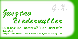 gusztav niedermuller business card